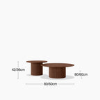 Marcel Set of 2 Round Wooden Coffee Tables | Walnut