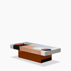 Atmos Rectangle Coffee Table | Mixed Marble & Brown Arcylic