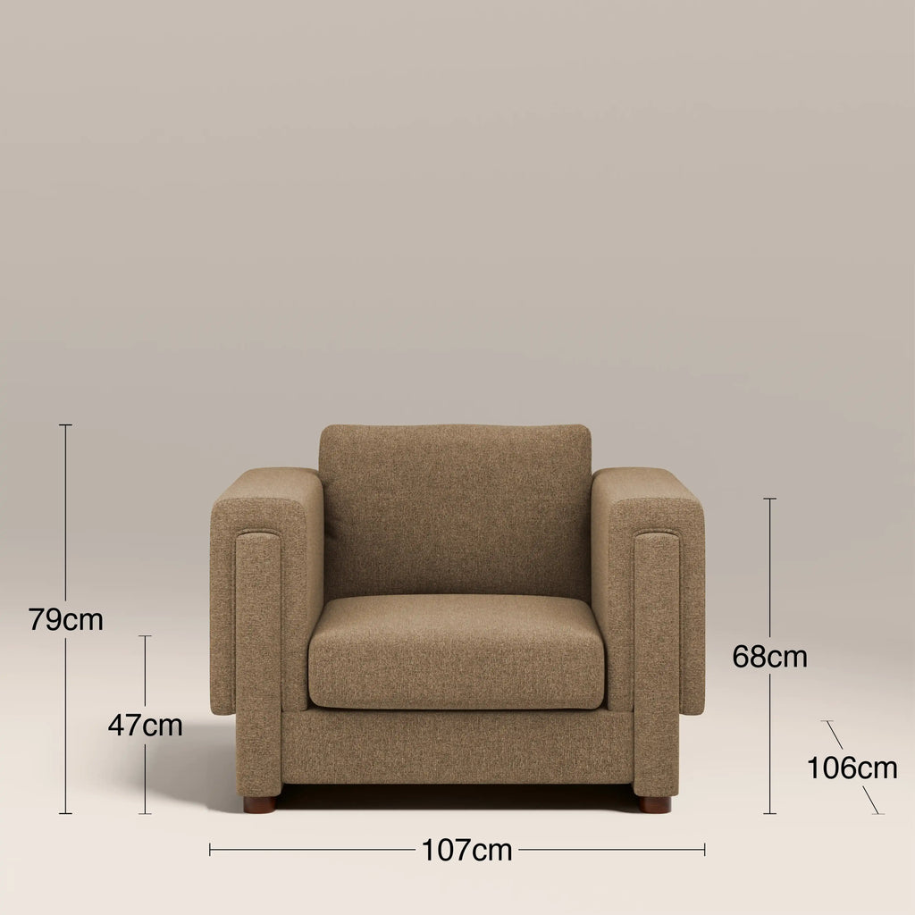 Ava Armchair | Speckled Cappuccino Boucle