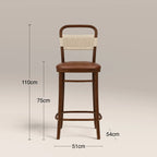 Daisy Wooden Bar Stool | Vintage Tan Faux Leather & Walnut