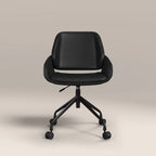 Franklin Office Chair | Vintage Black Faux Leather & Black