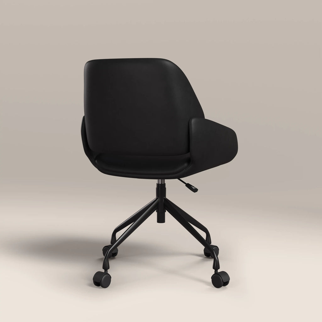 Franklin Office Chair | Vintage Black Faux Leather & Black