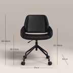 Franklin Office Chair | Vintage Black Faux Leather & Black