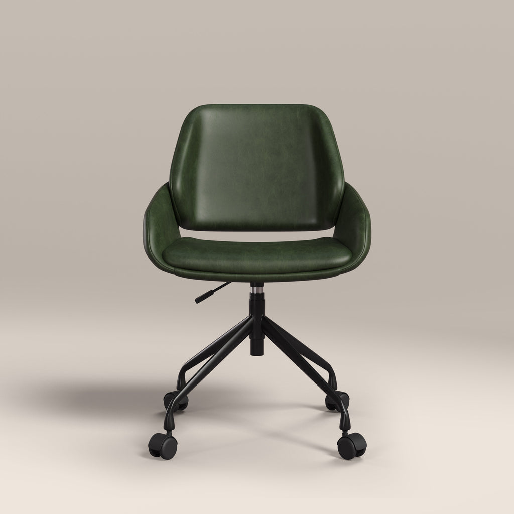 Franklin Office Chair | Vintage Green Faux Leather & Black