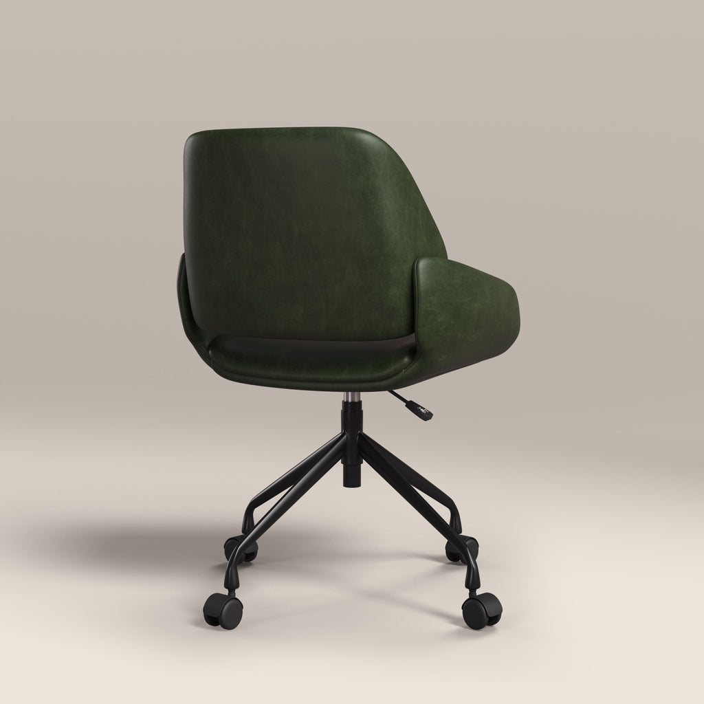 Franklin Office Chair | Vintage Green Faux Leather & Black