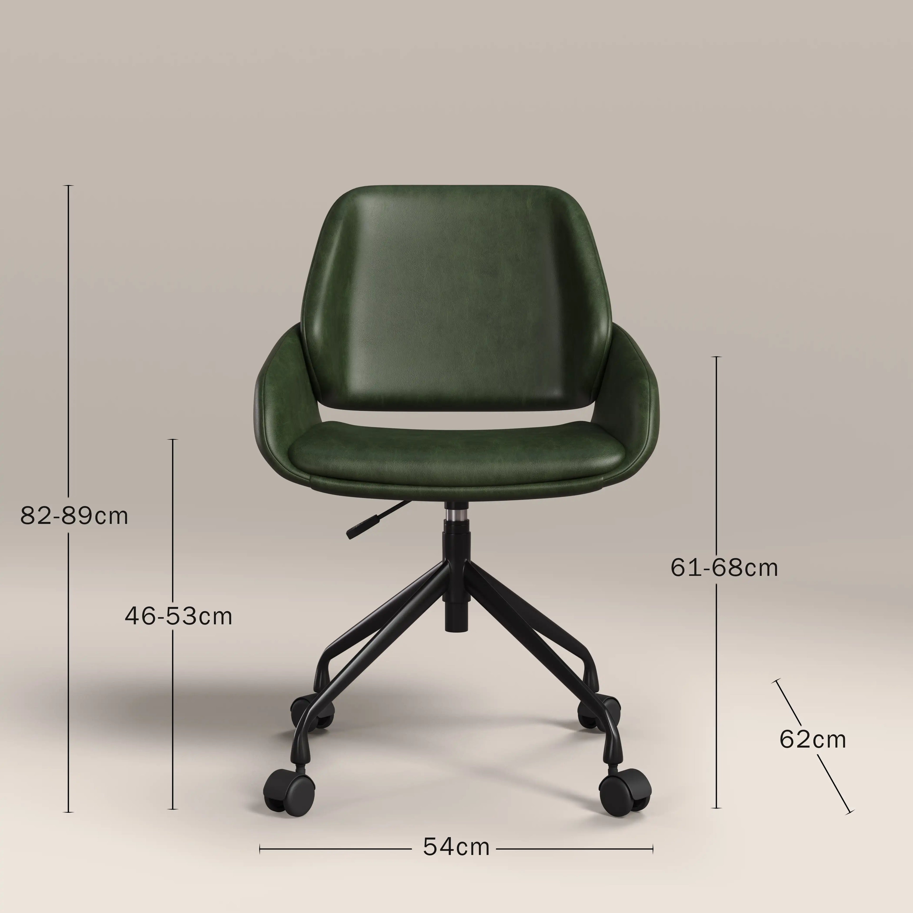 Franklin Office Chair | Vintage Green Faux Leather & Black