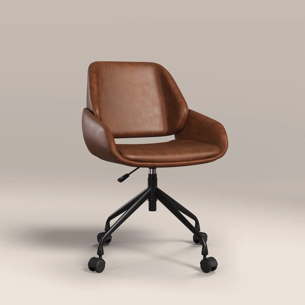 Franklin Office Chair | Vintage Tan Faux Leather & Black