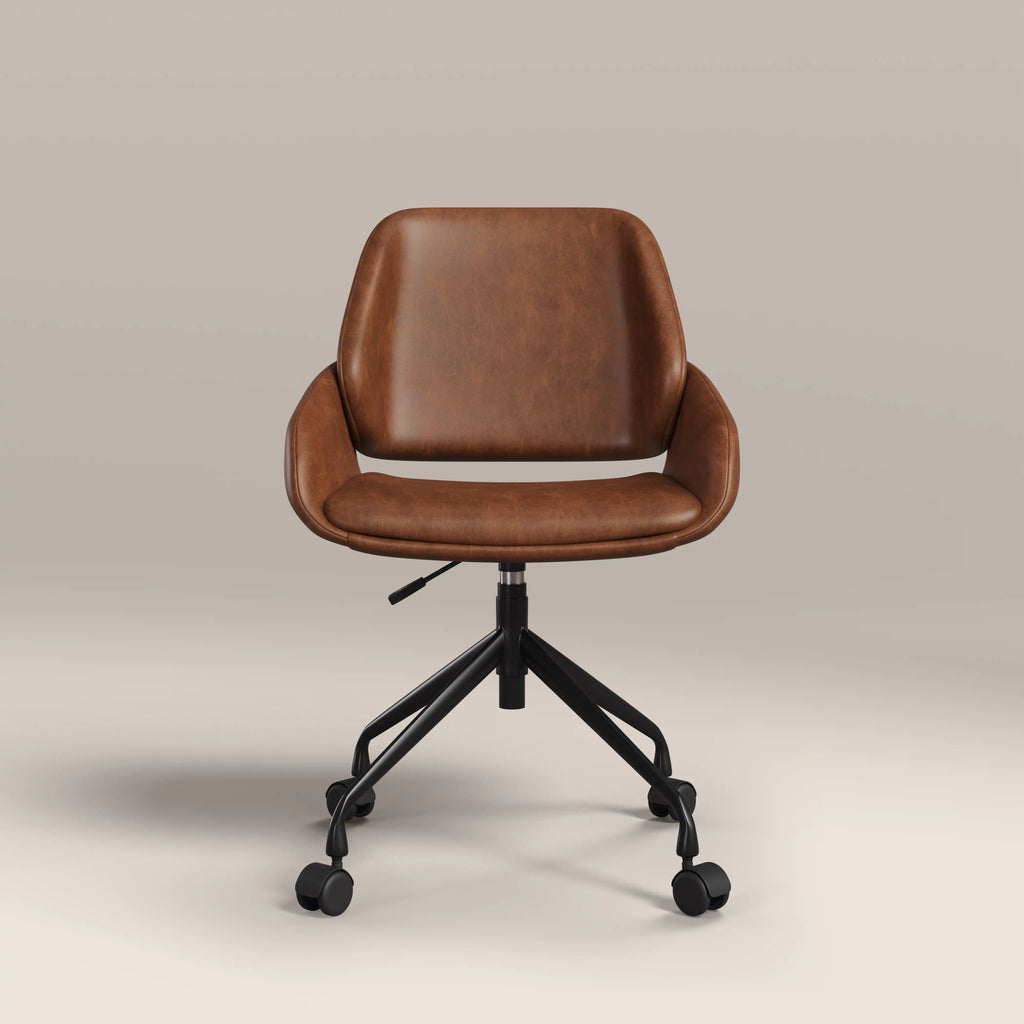 Franklin Office Chair | Vintage Tan Faux Leather & Black