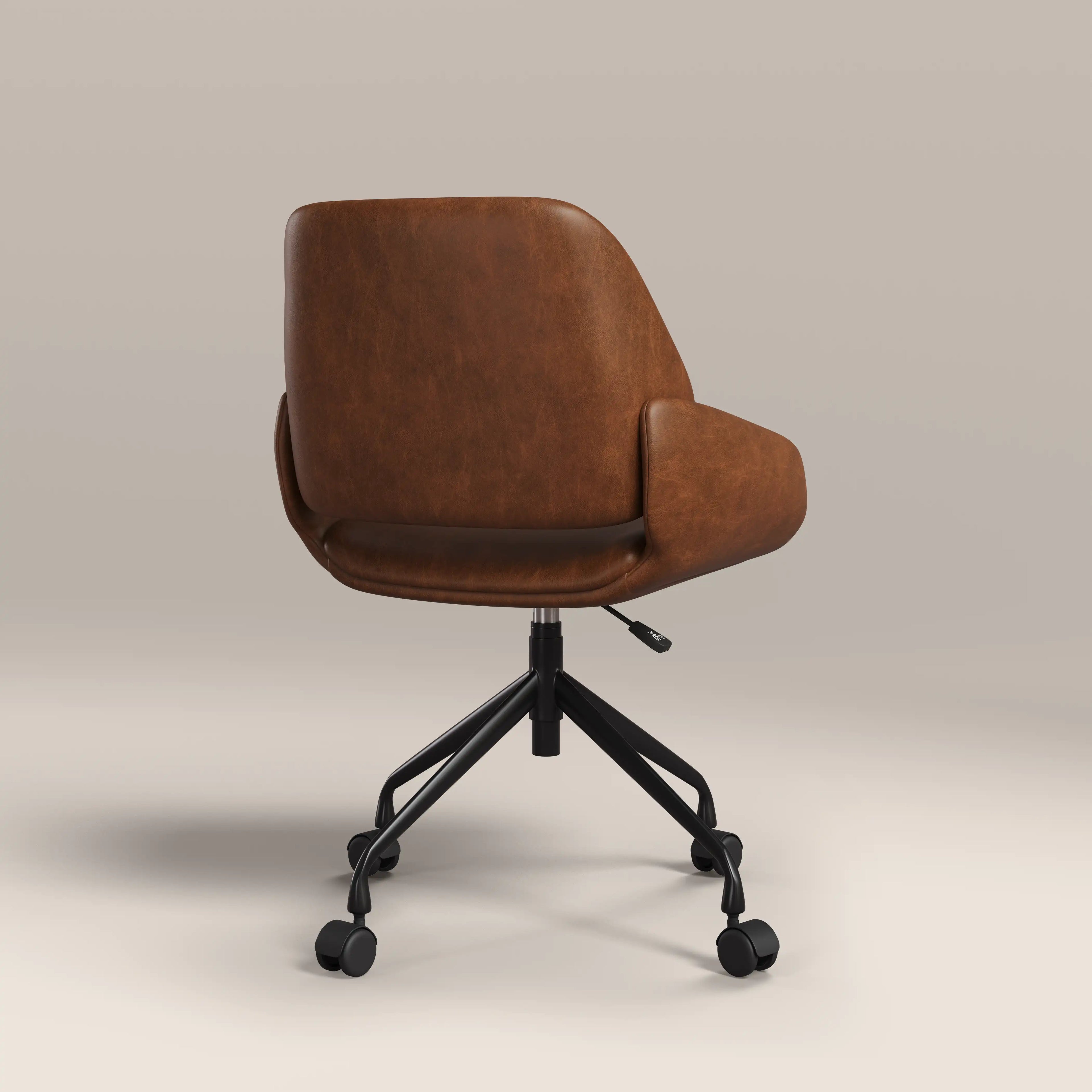 Franklin Office Chair | Vintage Tan Faux Leather & Black