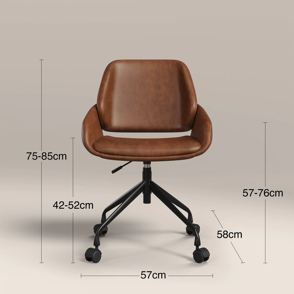Franklin Office Chair | Vintage Tan Faux Leather & Black