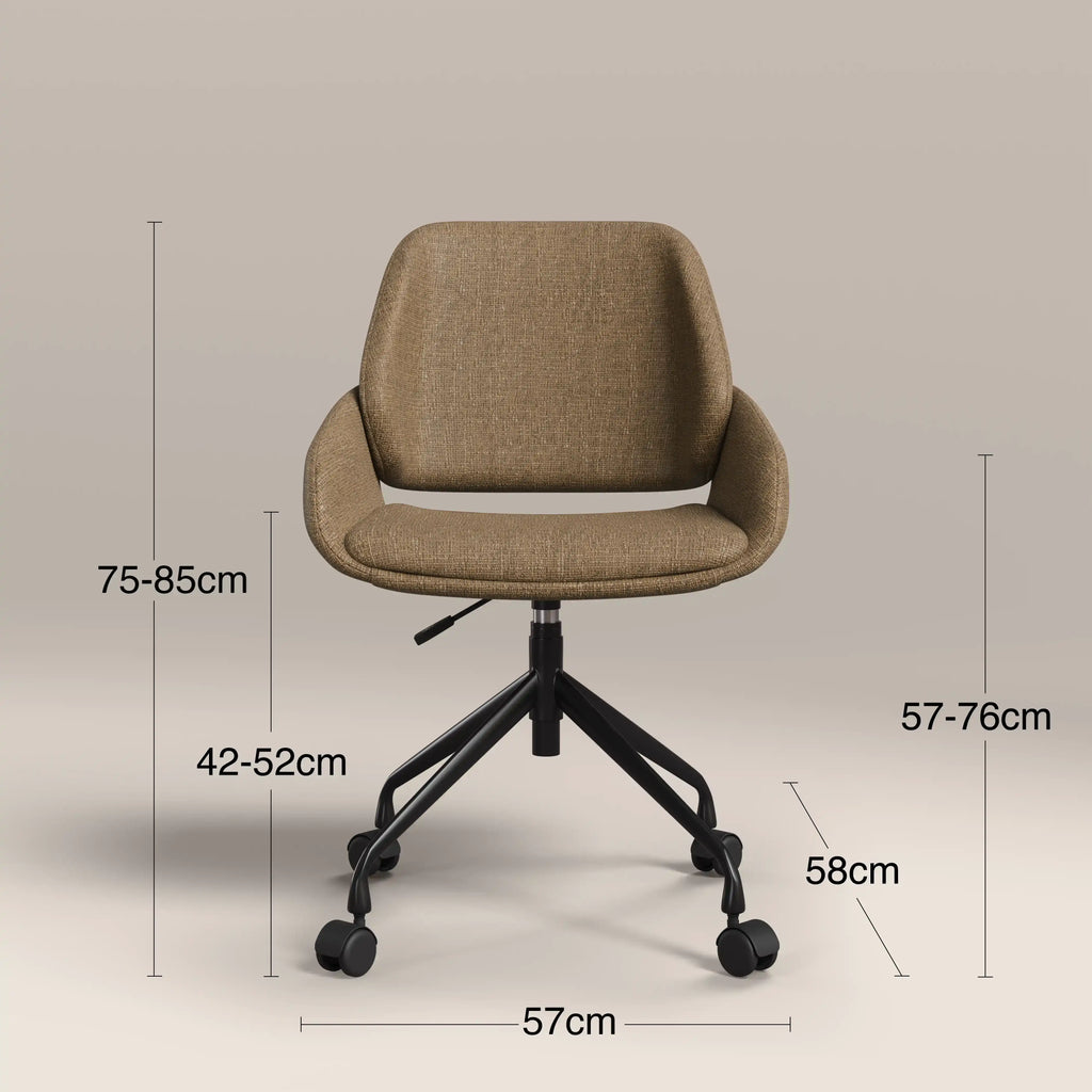 Franklin Office Chair | Speckled Cappuccino Boucle & Black
