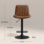 Barker Adjustable Stool | Vintage Tan Faux Leather & Black