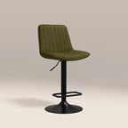 Barker Adjustable Stool | Olive Green Sustainable Velvet & Black