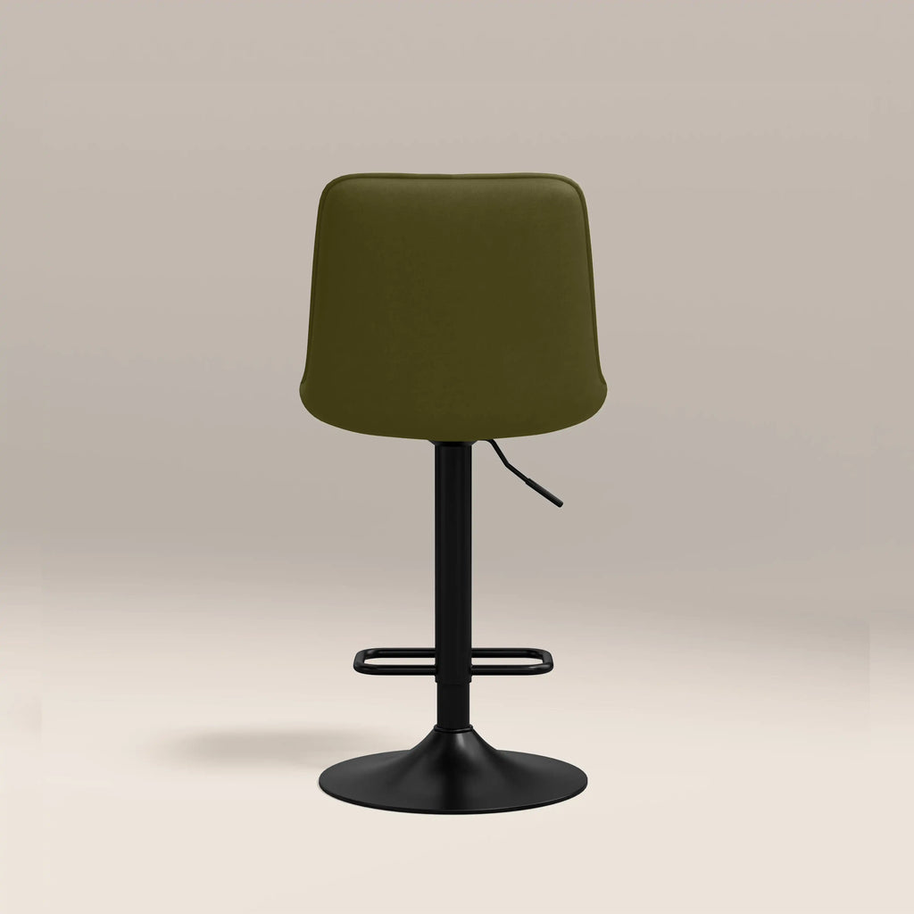 Barker Adjustable Stool | Olive Green Sustainable Velvet & Black