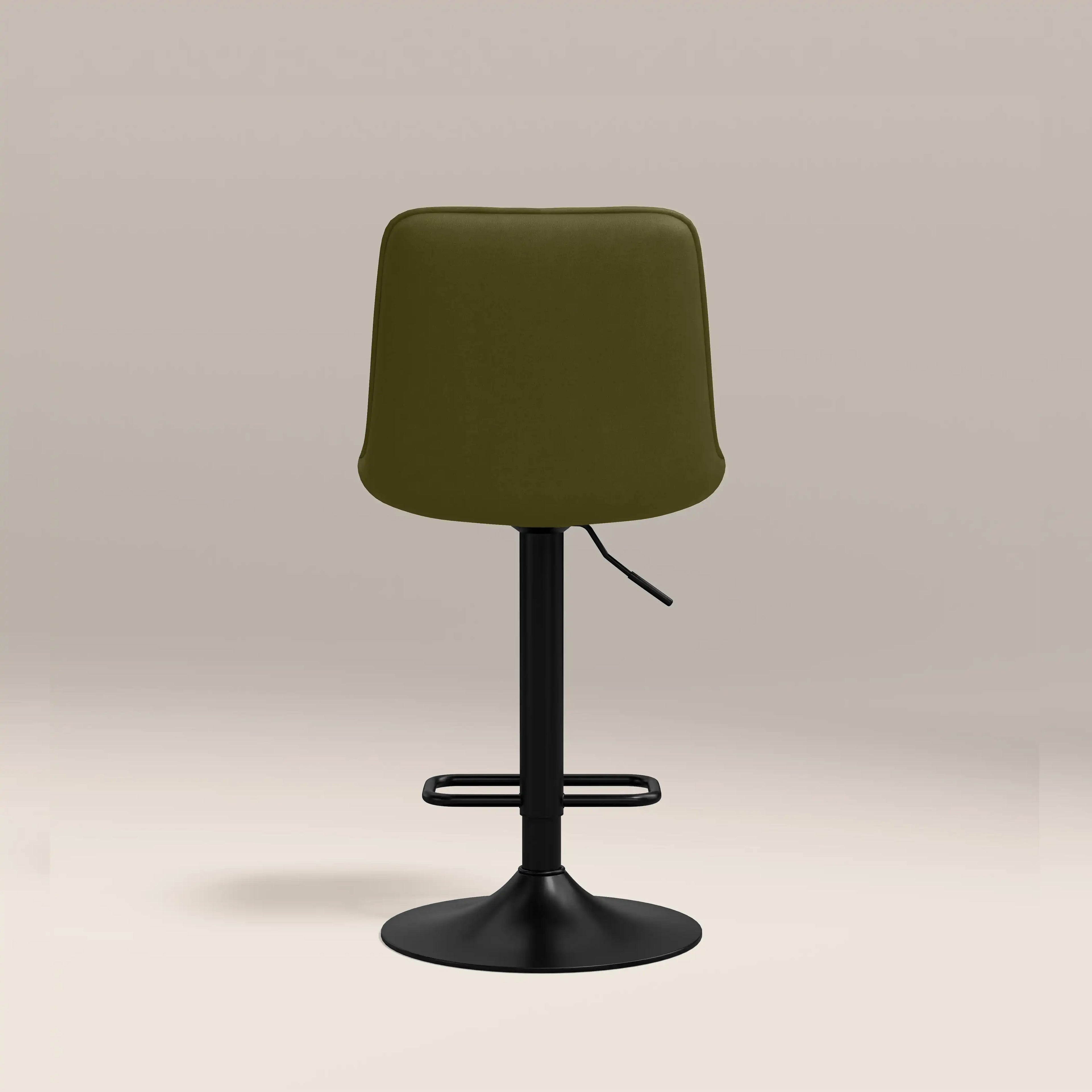 Barker Adjustable Stool | Olive Green Sustainable Velvet & Black