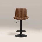 Barker Adjustable Stool | Vintage Tan Faux Leather & Black