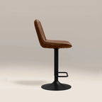 Barker Adjustable Stool | Vintage Tan Faux Leather & Black