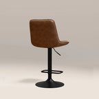 Barker Adjustable Stool | Vintage Tan Faux Leather & Black