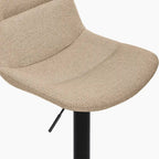 Connie Adjustable Stool | Latte Sustainable Fabric & Black