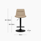 Connie Adjustable Stool | Latte Sustainable Fabric & Black