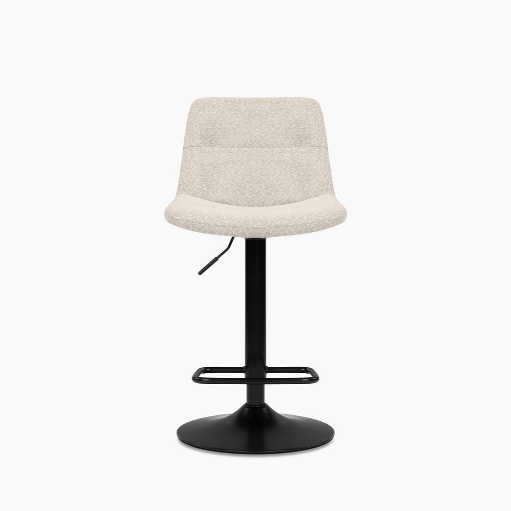 Connie Adjustable Stool | Speckled Stone Sustainable Boucle & Black