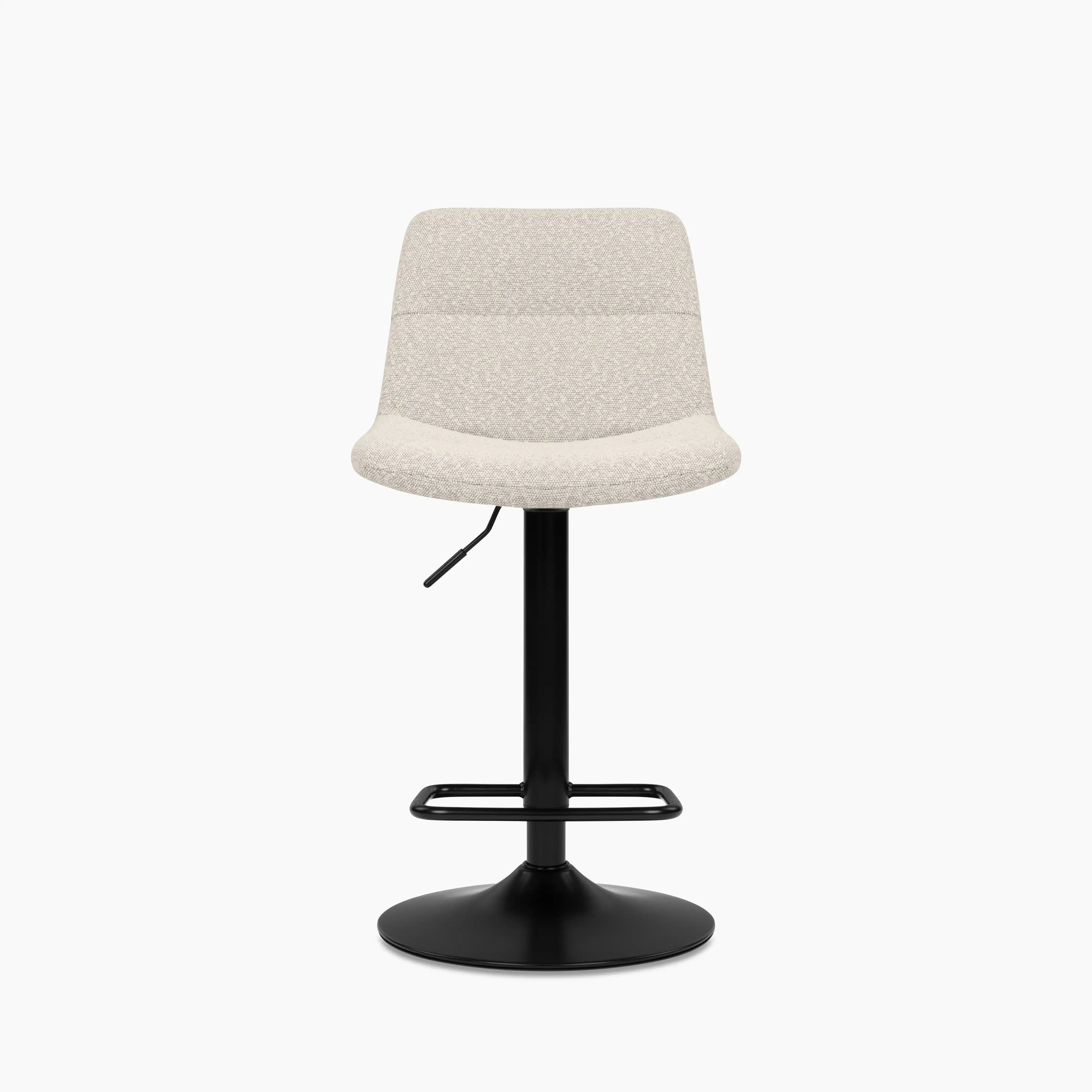 Connie Adjustable Stool | Speckled Stone Sustainable Boucle & Black