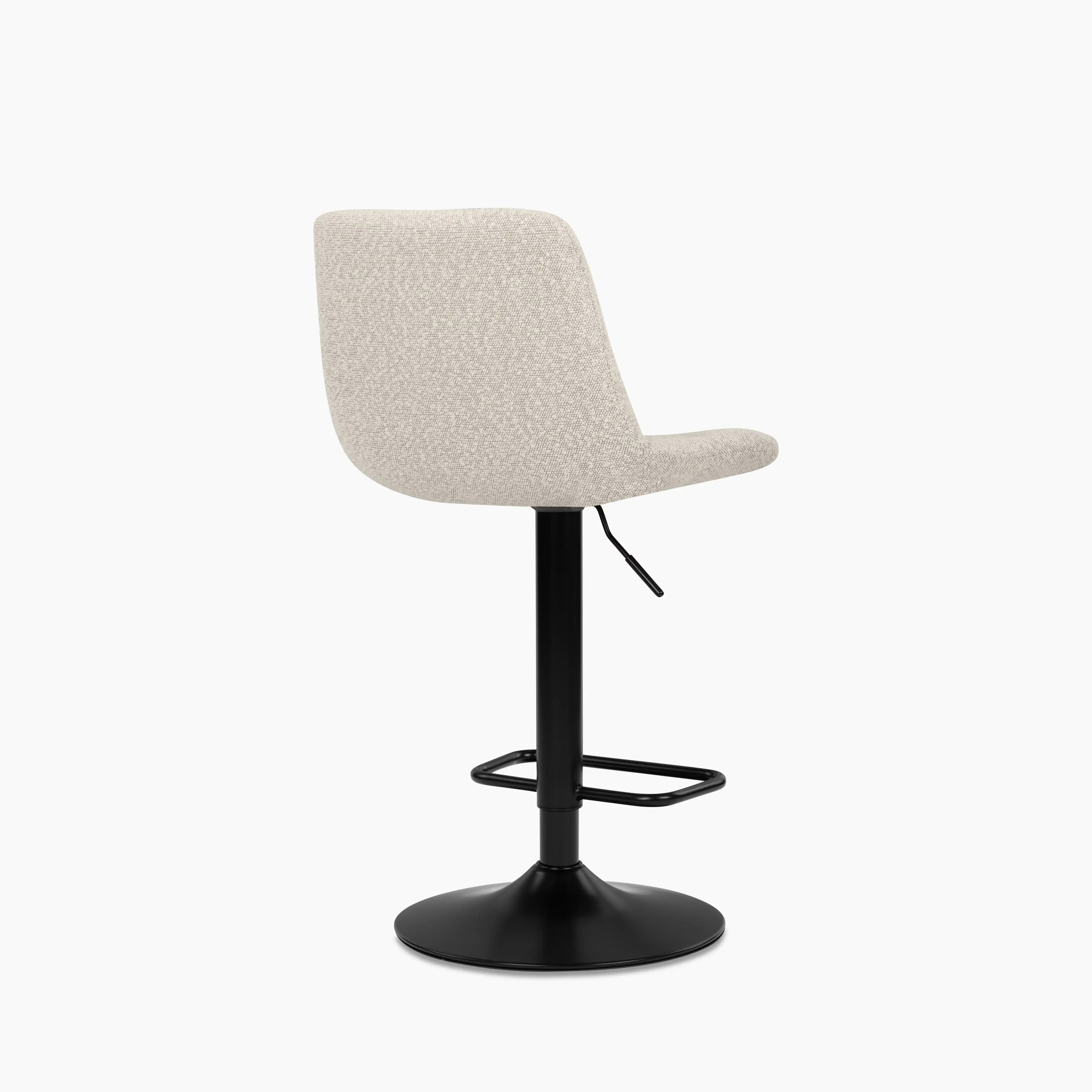 Connie Adjustable Stool | Speckled Stone Sustainable Boucle & Black