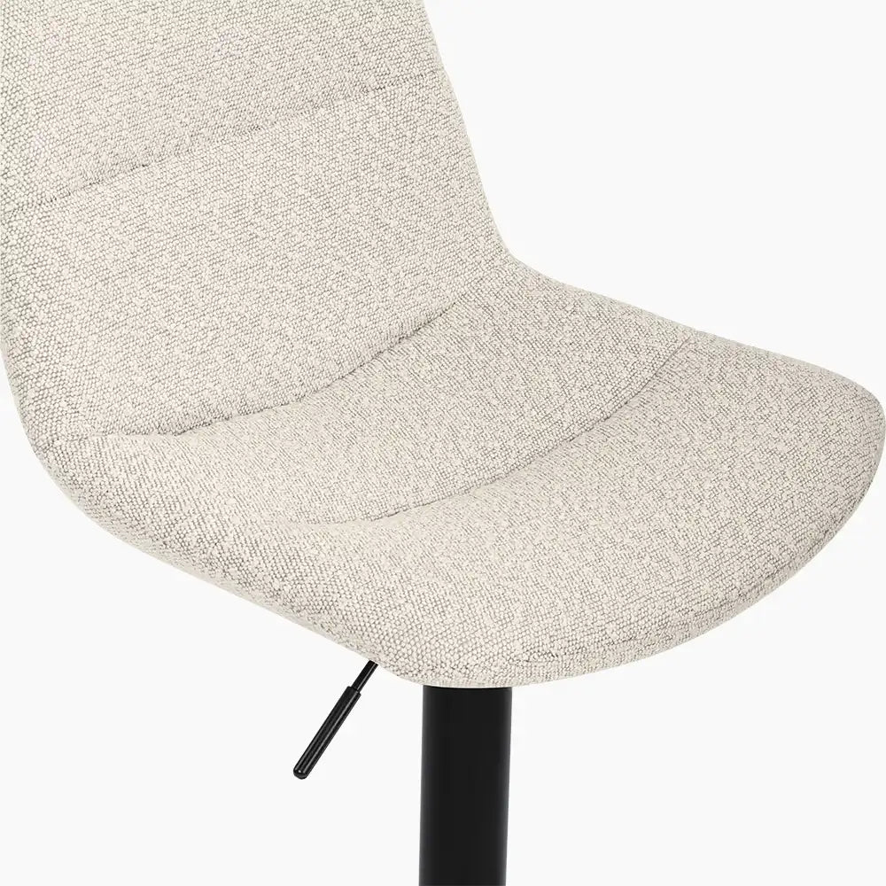 Connie Adjustable Stool | Speckled Stone Sustainable Boucle & Black