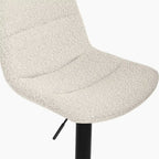 Connie Adjustable Stool | Speckled Stone Sustainable Boucle & Black