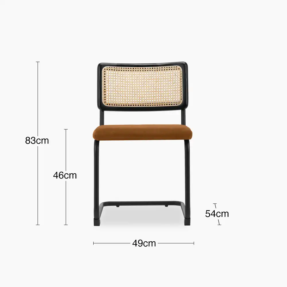 Kenton Dining Chair | Caramel Brown Sustainable Mohair Velvet & Black