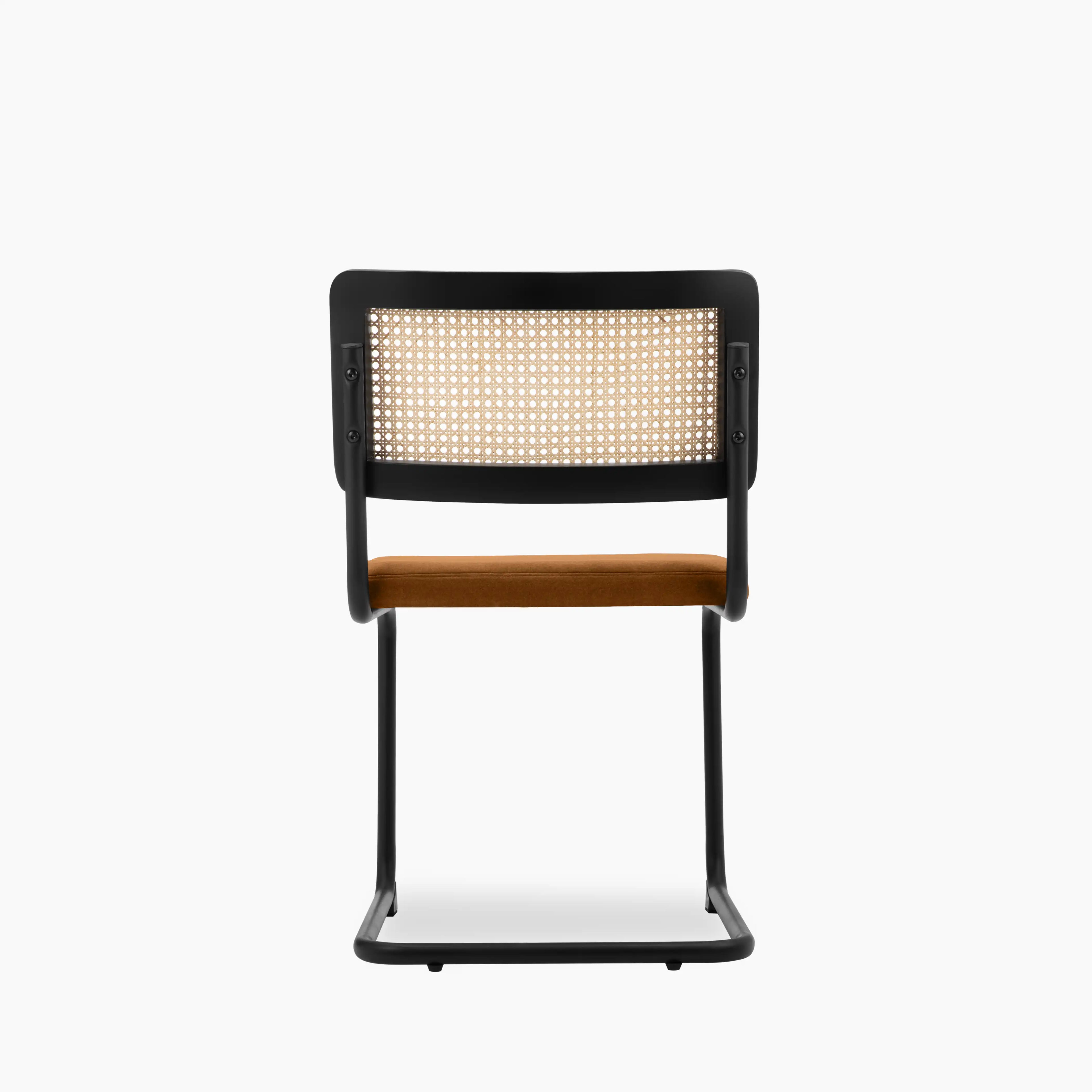 Kenton Dining Chair | Caramel Brown Sustainable Mohair Velvet & Black