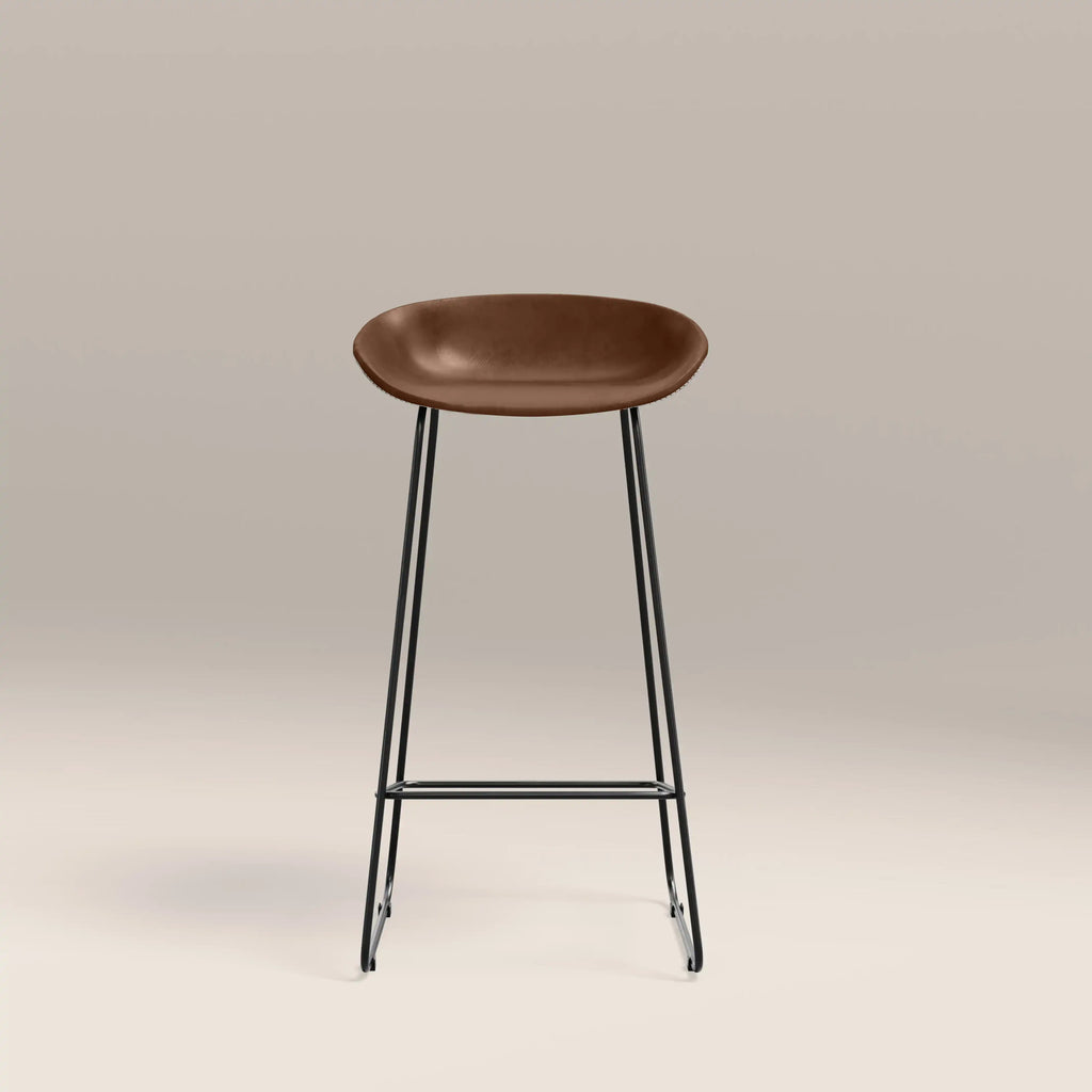Conway Bar Stool | Vintage Tan Faux Leather & Black