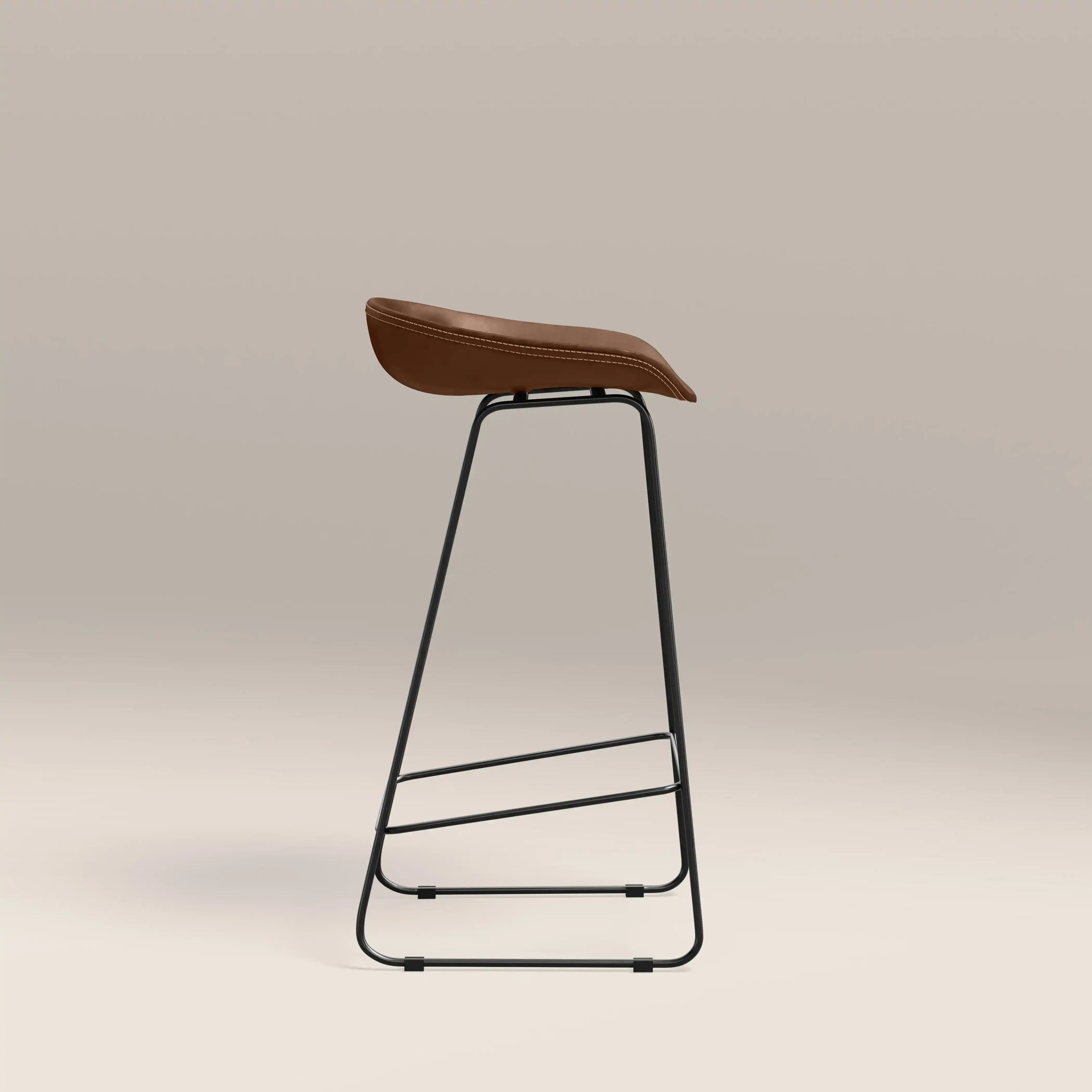 Conway Bar Stool | Vintage Tan Faux Leather & Black