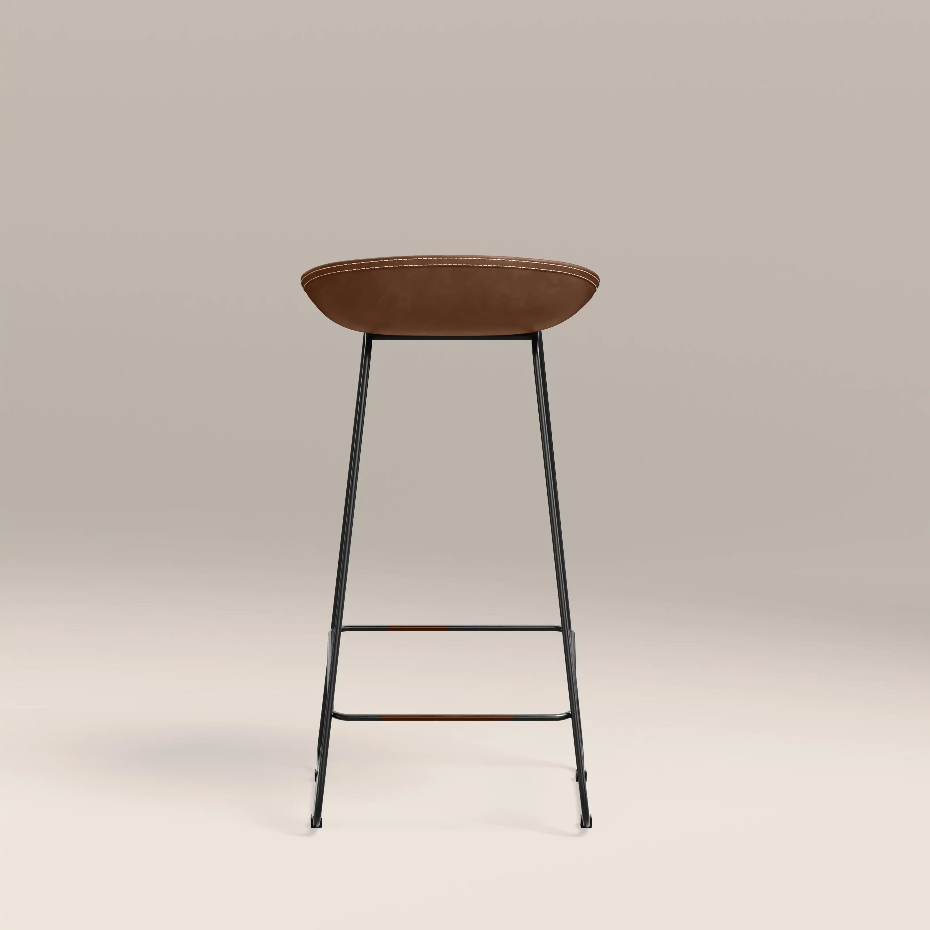 Conway Bar Stool | Vintage Tan Faux Leather & Black