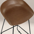 Conway Bar Stool | Vintage Tan Faux Leather & Black