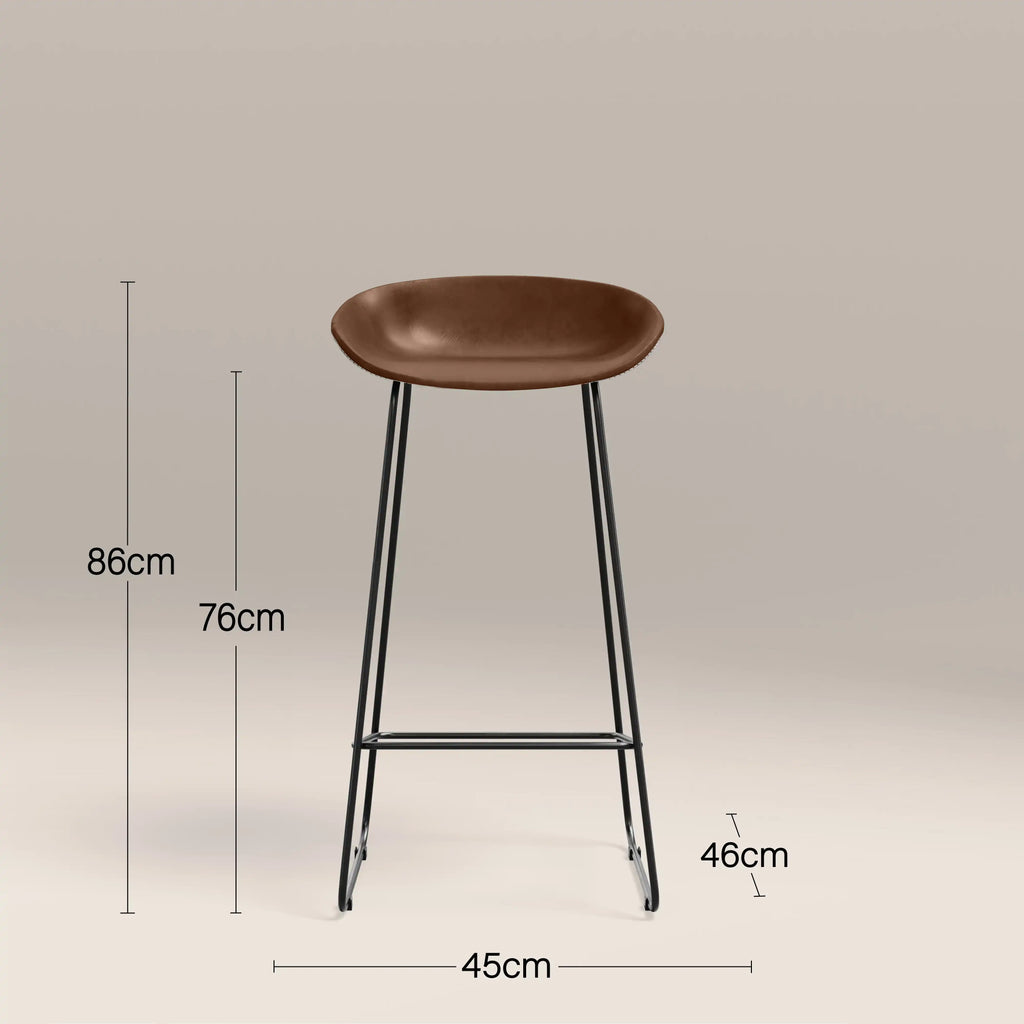 Conway Bar Stool | Vintage Tan Faux Leather & Black