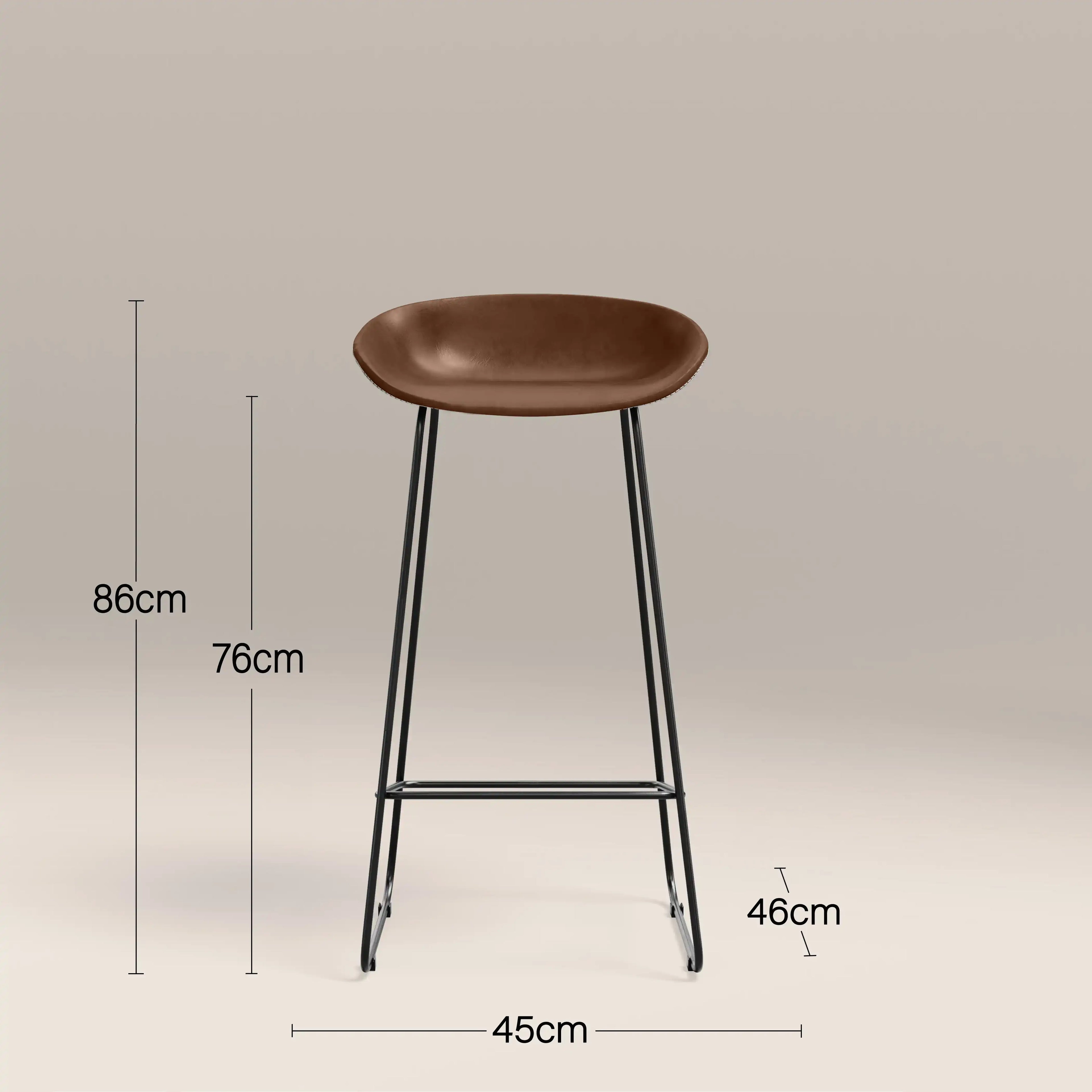 Conway Bar Stool | Vintage Tan Faux Leather & Black