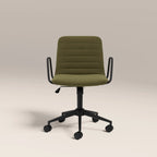 Gianna Office Chair | Moss Green Sustainable Mohair Velvet & Black