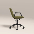 Gianna Office Chair | Moss Green Sustainable Mohair Velvet & Black