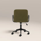 Gianna Office Chair | Moss Green Sustainable Mohair Velvet & Black