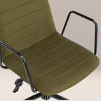Gianna Office Chair | Moss Green Sustainable Mohair Velvet & Black