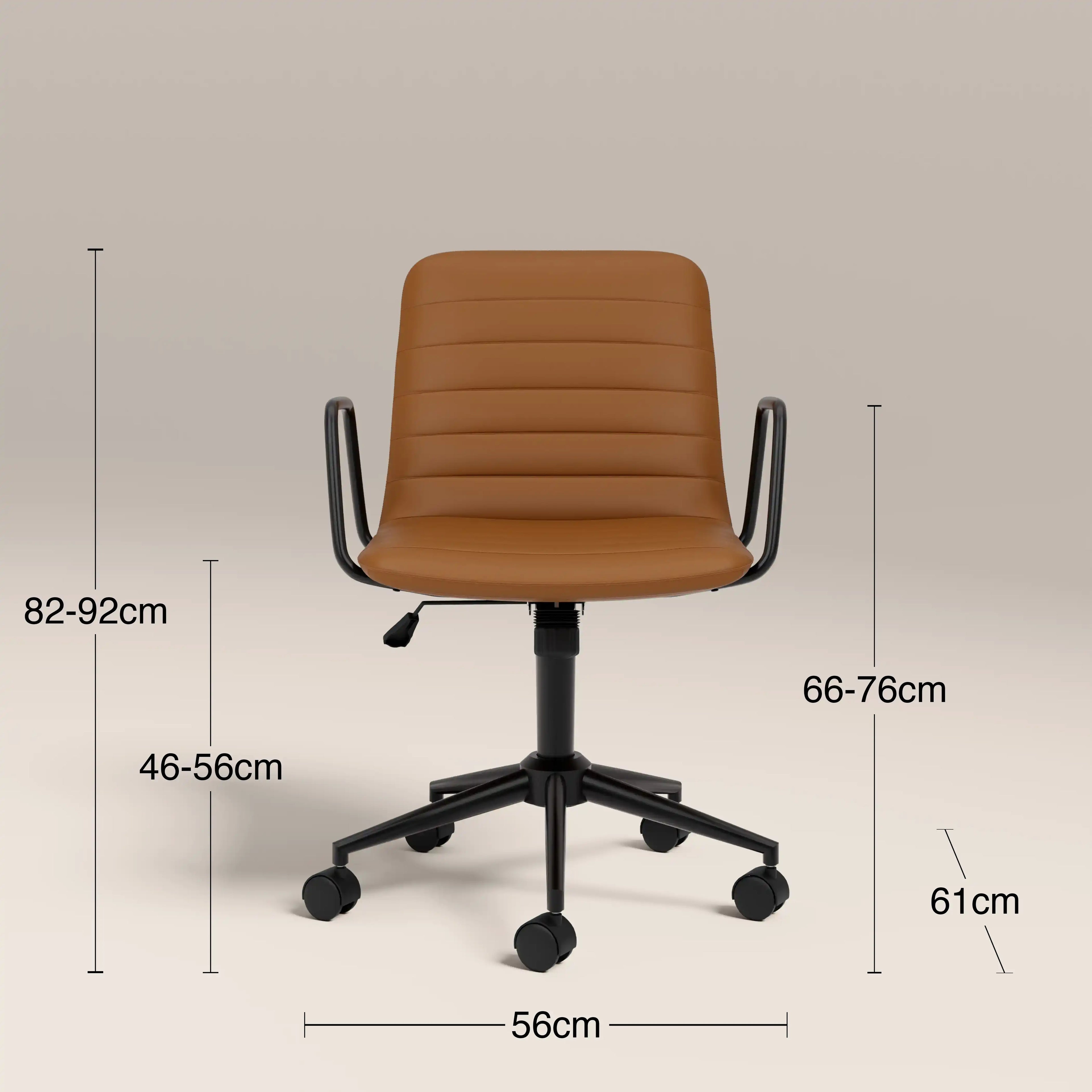 Gianna Office Chair | Tuscan Tan Faux Leather & Black