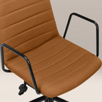 Gianna Office Chair | Tuscan Tan Faux Leather & Black