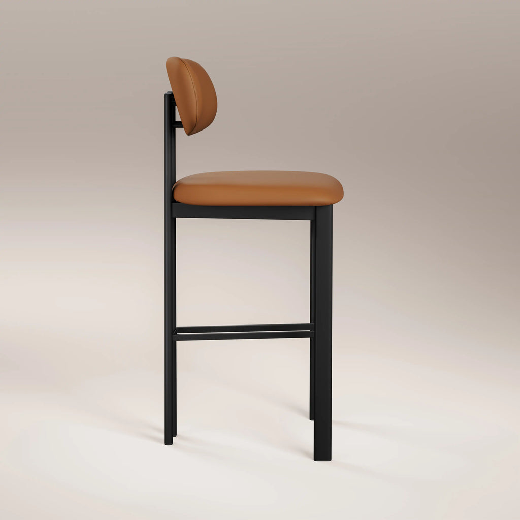Arbor Bar Stool | Tuscan Tan Faux Leather & Black