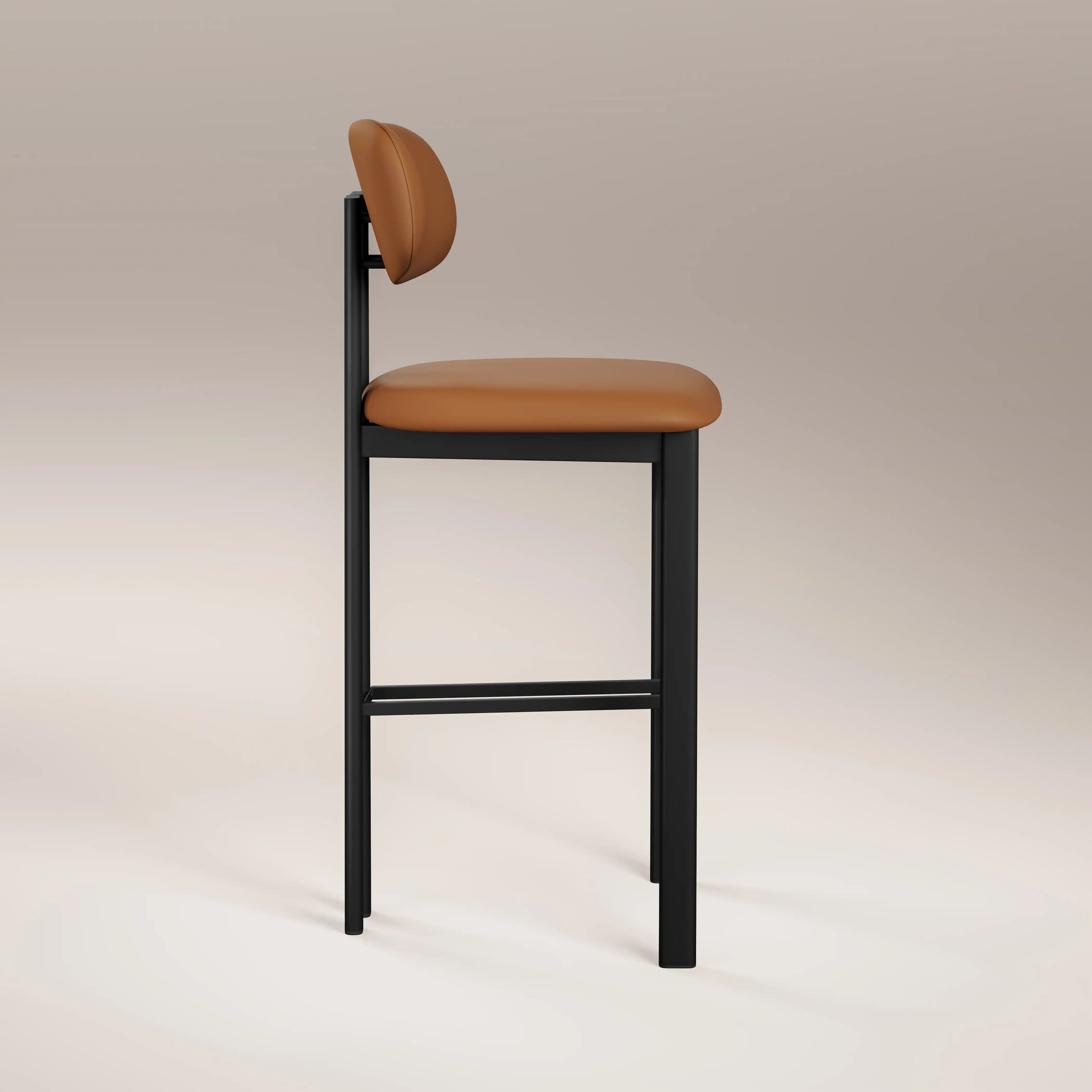Arbor Bar Stool | Tuscan Tan Faux Leather & Black