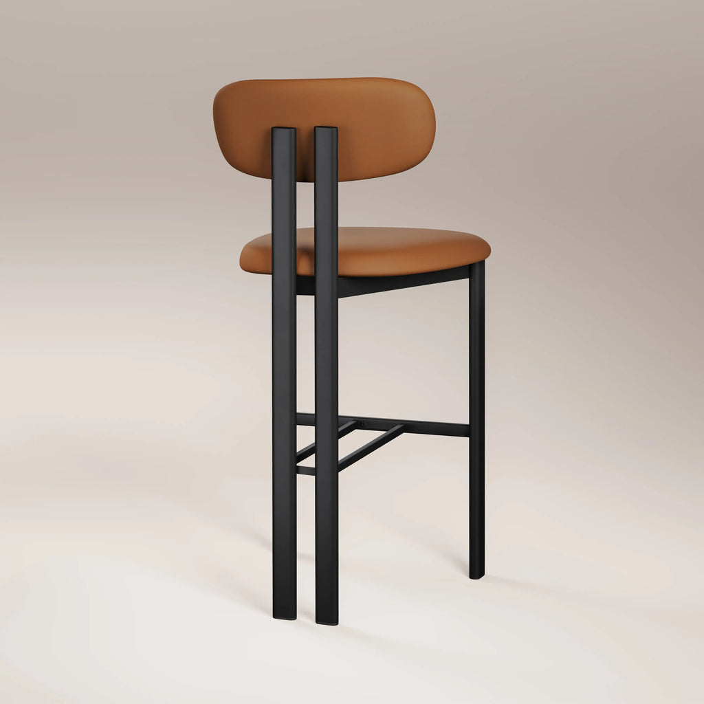 Arbor Bar Stool | Tuscan Tan Faux Leather & Black