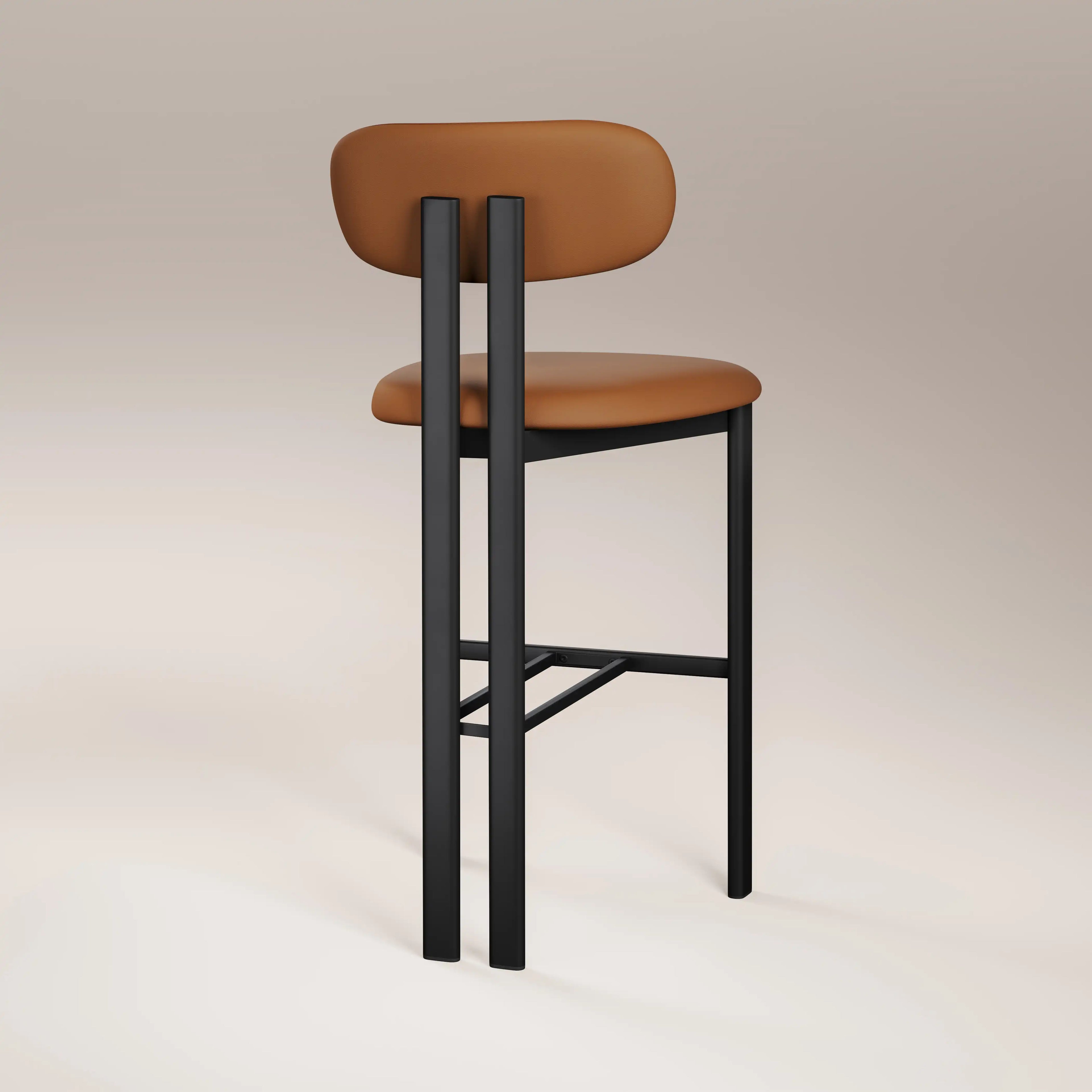 Arbor Bar Stool | Tuscan Tan Faux Leather & Black