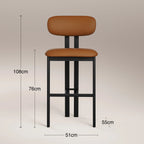 Arbor Bar Stool | Tuscan Tan Faux Leather & Black