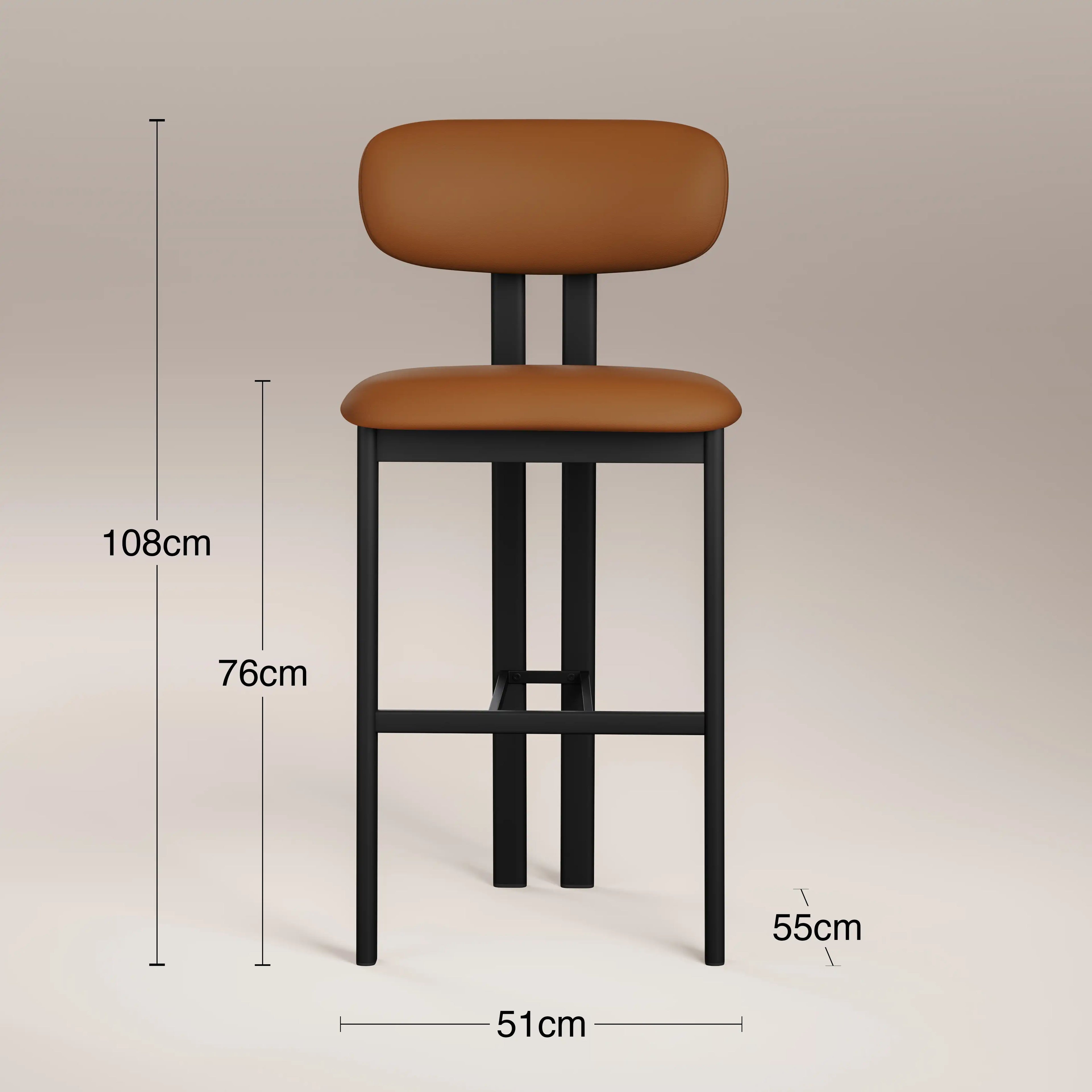 Arbor Bar Stool | Tuscan Tan Faux Leather & Black
