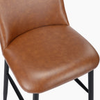 Amari Bar Stool | Vintage Tan Faux Leather & Black